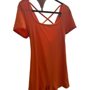 Wild Fable Ribbed Tie Back Romper Short Sleeve